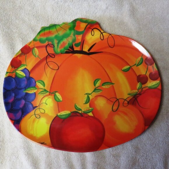 Fall Pumpkin Shaped Melamine Plate -- Autumn is approaching fast! - Picture 1 of 2